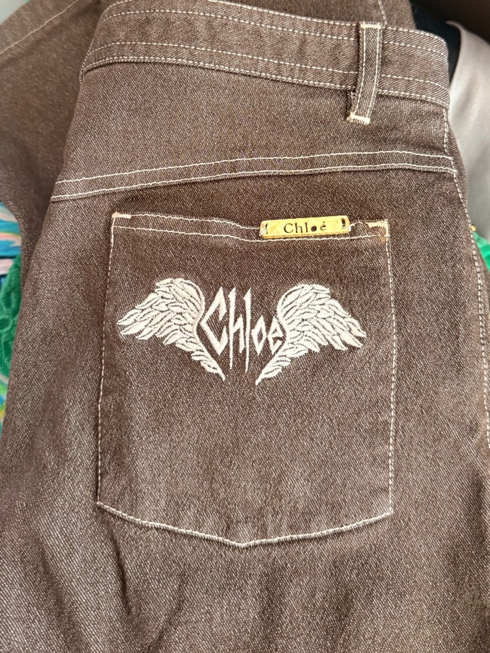 Chloé Vintage Brown Straight Leg Jeans (4)